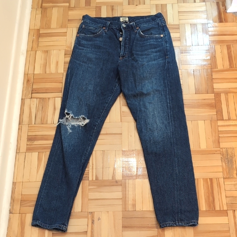 Citizens Of Humanity Liya High Rise Classic Fit Chop Distressed Jeans Size 25